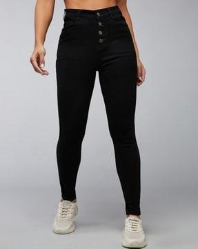 women high-rise skinny jeans with 5-pocket styling