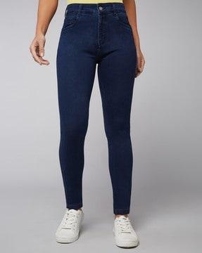 women high-rise skinny jeans with 5-pocket styling