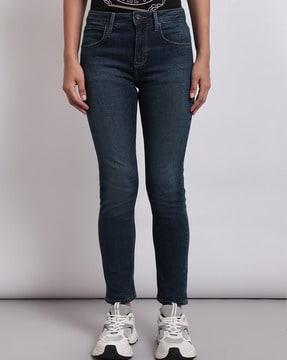 women high-rise slim fit jeans