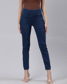 women high-rise slim fit jeans