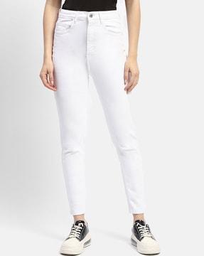 women high-rise slim fit jeans