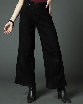 women high-rise straight fit jeans