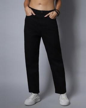 women high-rise straight fit jeans