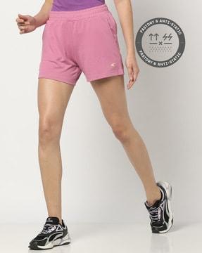 women high-rise straight fit shorts
