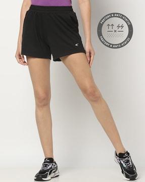 women high-rise straight fit shorts