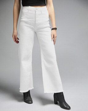 women high-rise straight jeans