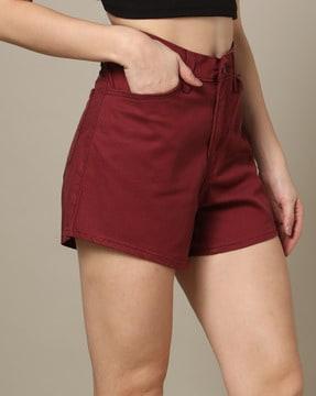 women high-rise tapered fit 80's mom shorts
