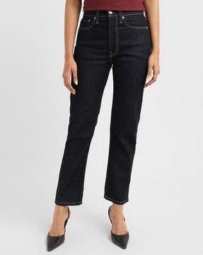 women high-rise wedgie straight jeans