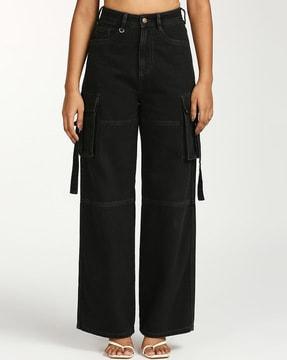 women high-rise wide jeans