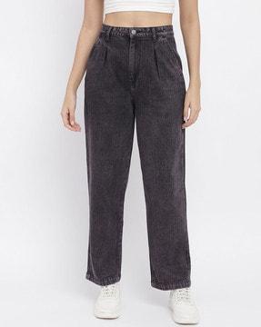 women high-rise wide jeans