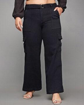 women high-rise wide jeans