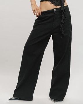 women high-rise wide jeans