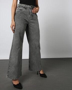 women high-rise wide leg jeans