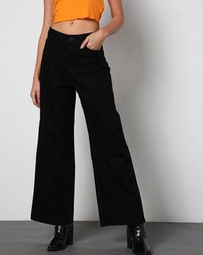 women high-rise wide leg jeans