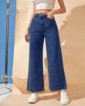 women high-rise wide leg jeans
