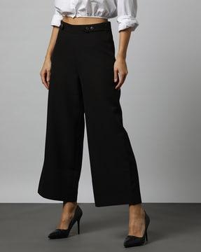 women high-rise wide-leg pants