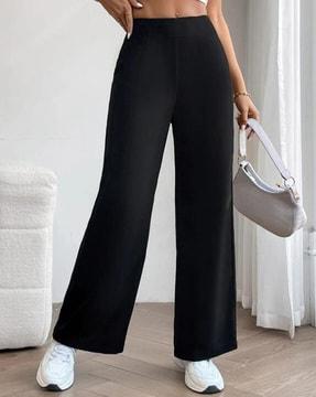 women high-rise wide leg pants