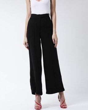 women high-rise wide-leg pants