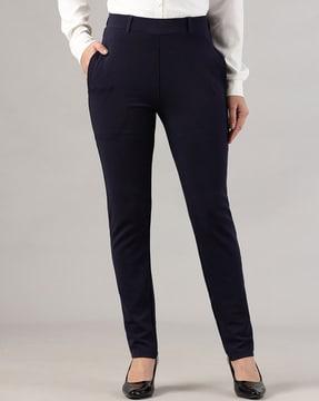 women hight-rise skinny fit trousers