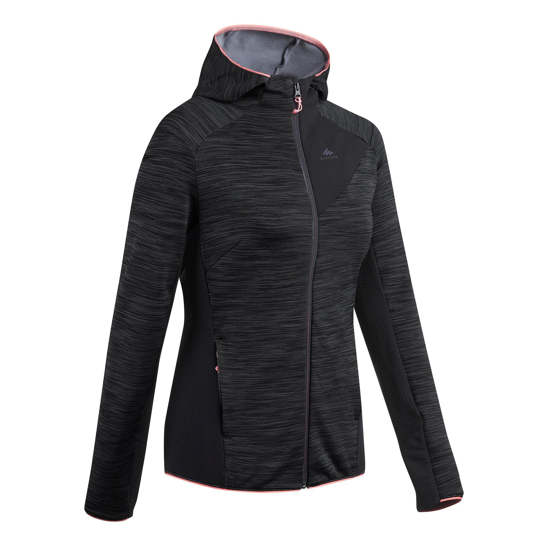 women hiking fleece jacket mh900 black