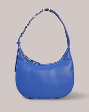 women hobo bag with brand embossed strap