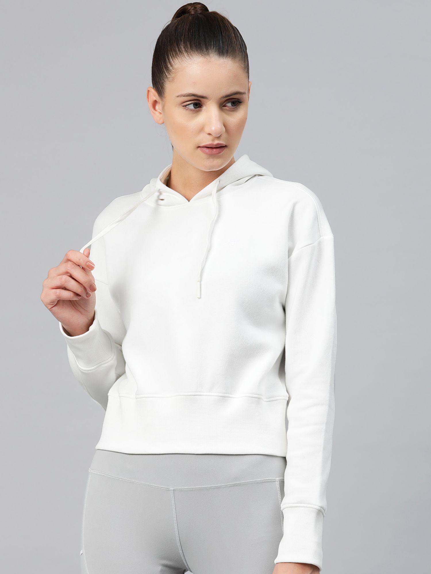 women hooded crop sweatshirt