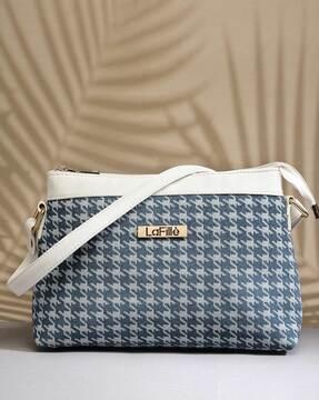 women houndstooth print sling bag