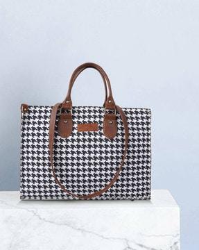 women houndstooth shoulder bag