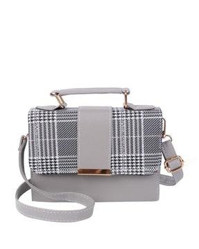 women houndstooth sling bag with strap