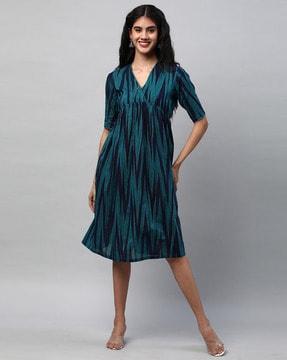 women ikat print a-line dress