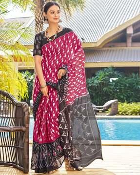 women ikat print cotton saree