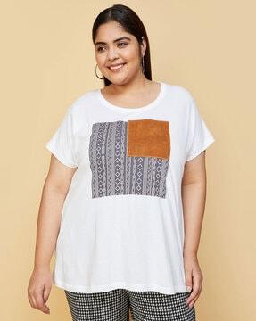 women ikat print regular fit t-shirt