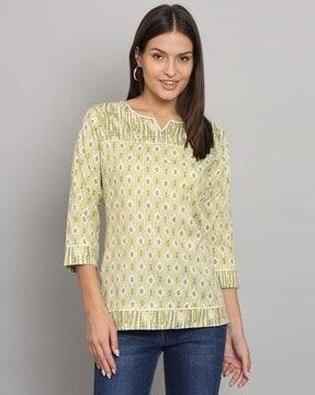 women ikat print regular fit top