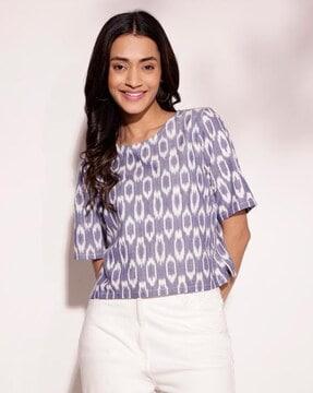 women ikat print regular fit top