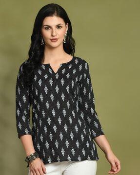 women ikat print relaxed fit tunic