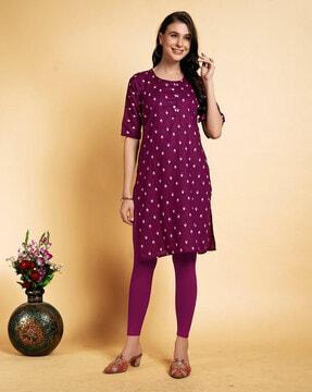 women ikat print straight kurta