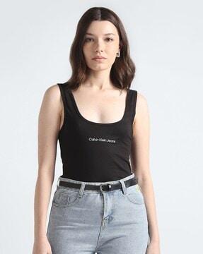 women institutional regular fit scoop-neck tank top