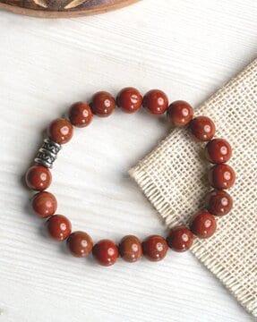 women jasper-stone beaded stretch bracelet