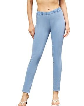 women jeggings with elasticated waistband