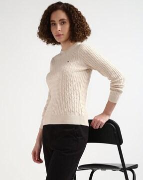 women jenny cable knit sweatshirt