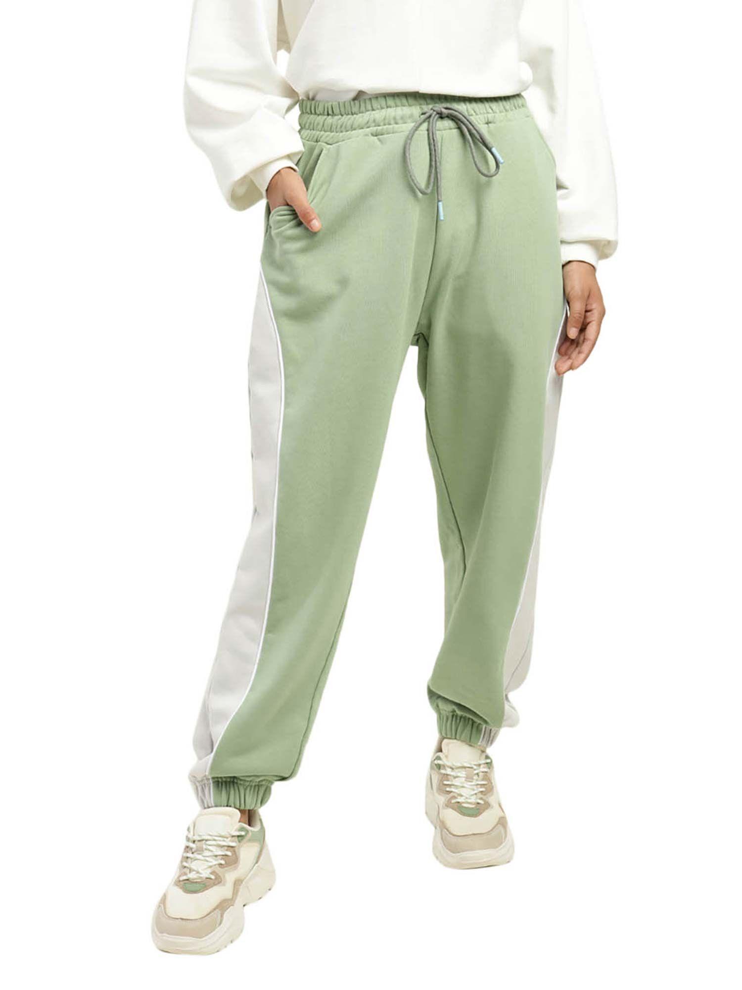 women jogger fit green joggers