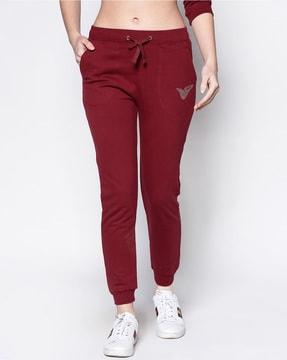 women joggers with elasticated drawstring waist