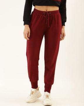 women joggers with elasticated drawstring waist