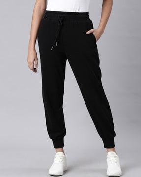 women joggers with elasticated drawstring waist