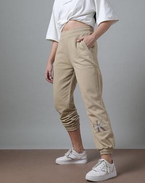 women joggers with placement logo