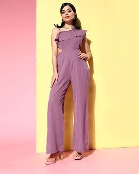 women jumpsuit with cut-out & insert pockets