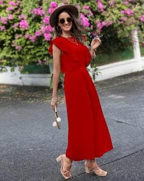 women jumpsuit with ruffles