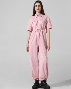 women jumpsuit with short sleeves