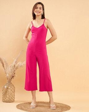 women jumpsuit with strappy sleeves