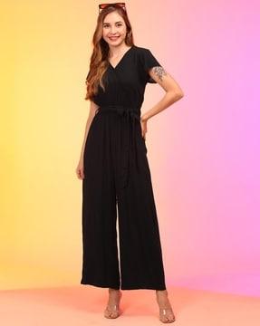 women jumpsuit with tie-up